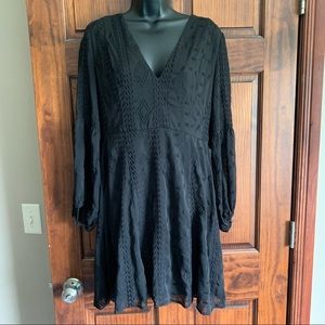 NWT! ASTR The Label Black Embroidered Dress Size L